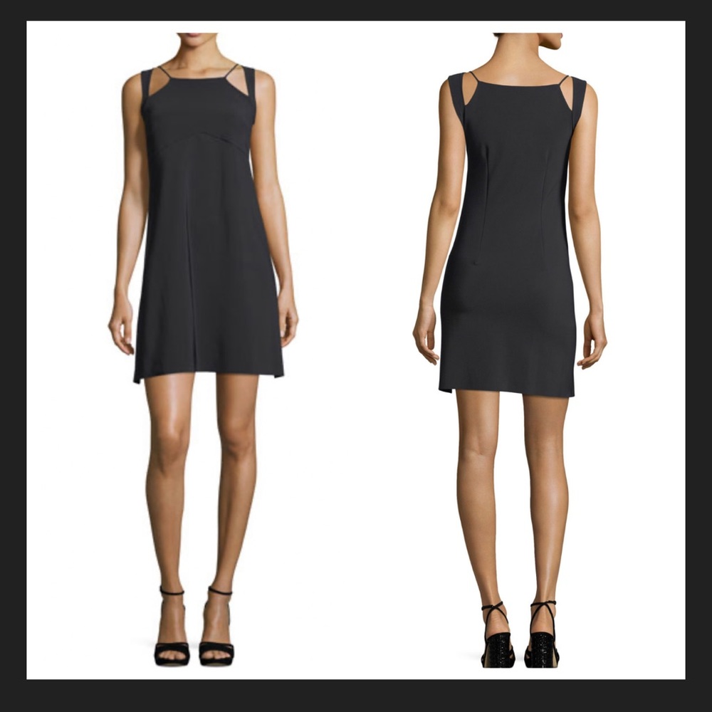 CHIARA BONI LA PETITE ROBE Eiko Geometric-Neck Sleeveless A-Line Cocktail Dress